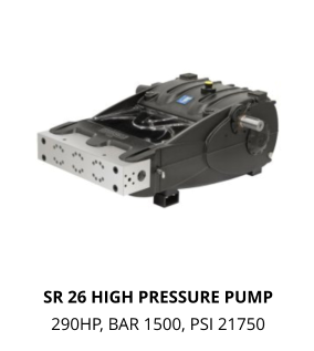 SR 26 HIGH PRESSURE PUMP 290HP, BAR 1500, PSI 21750