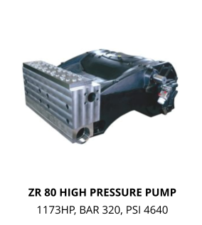 ZR 80 HIGH PRESSURE PUMP 1173HP, BAR 320, PSI 4640
